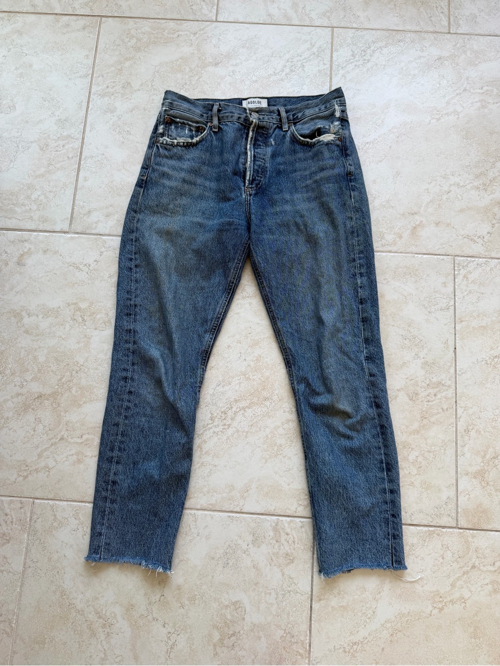 AGOLDE Cut Off Distressed Jamie Denim Jeans